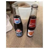 Clemson 1974 Pepsi & 1981 Coke soda bottles
