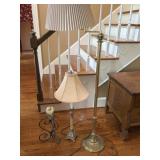 Brass floor lamp, table lamp candleholder