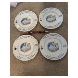 4 Wedgewood Peter Rabbit plates