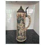 15' stein with pewter lid - liebe rein, trinke