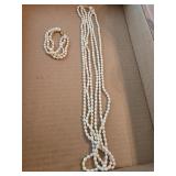 Real pearl necklace and bracelet. Clasps are 14K