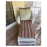 Wicker chaise lounge chair sofa with cushions