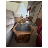 Victorian Lamp table & Brass Lamp - table