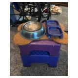 Stepping stools and animal water/food bowls