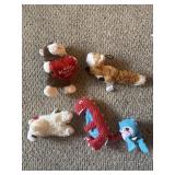 5 dog toys fox & lamb squeak