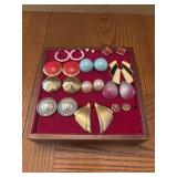 Mixed pierced earring costume jewelry lot pink,