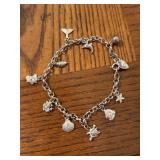 Sterling .925 childï¿½s charm bracelet beach theme