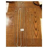 5 sterling silver chains .925 necklaces 36.82g