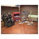 Christmas Figures Lot & Buildings - toy store