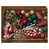 Christmas ornaments - partylite glass Santa and