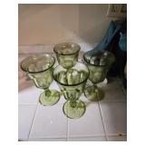 Old Williamsburg Goblets - 4 (Verde Green)