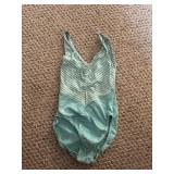 1980-1990s green speedo brand exercise leotard