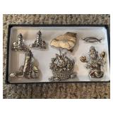 Silver plated Pins lot - Lighthouse, bunny