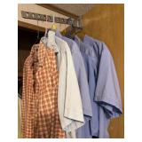 5 blue work shirts & plaid flannel S/M
