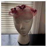 Vintage 1950's New Old Stock Red Velvet Hat with