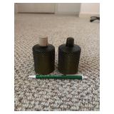 2 FAROY DIAMOND POINT Green candle holders