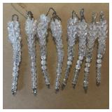 Vintage Christmas Clear Beaded Icicle 5' ornaments