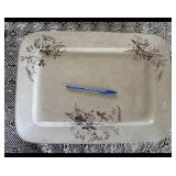 English Brown Transferware Ironstone platter 1800s