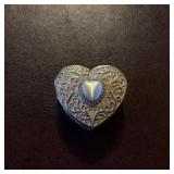 Gorham Silverplate Pink Heart trinket box enamel