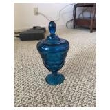 Viking Bluenique Georgian Blue Glass Candy dish