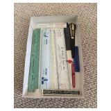 Advertising snap on, Ford, Rulers, comb, misc