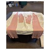 4pc Set Vintage Womenï¿½s Gloves Pink Elbow Length
