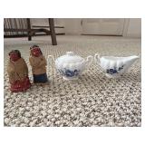 Salt & pepper indians, cream & sugar royal dover
