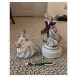 Napco dancing couple music box- works & Lenwile