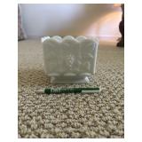 Westmoreland paneled grape milk glass box