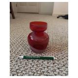 Howard Holt HH Red Amberina Swirl Glass Bulb