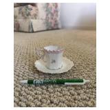 Miniature Prussia demitasse cup & saucer floral