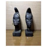 Vintage hand-carved African ebony wood head