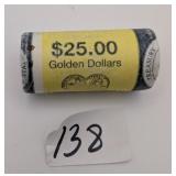 $25 US Mint Roll of 2000 P Sacagawea Dollars