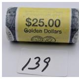 $25 US Mint Roll of 2000 D Sacagawea Dollars