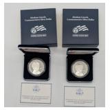 2 Proof Abraham Lincoln Silver Dollars