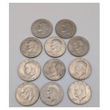 Eleven 1978 Eisenhower Dollars