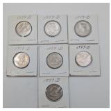 Seven 1979-D Susan B Anthony Dollars