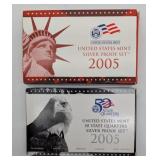 2005 Silver Proof Set; Extra Silver Proof Quarters
