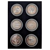 Six 1 Ounce .999 Silver Desert Storm Rounds