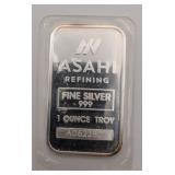 ASAHI Refining 1 Troy Ounce Silver Bar
