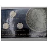 Barber Silver Dime Mint Mark Set