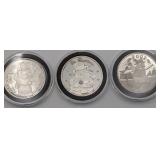 3 One Troy Ounce Silver Coins