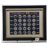 Framed Colorized 25 State Half Dollar Collection