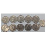 11 Bicentennial Eisenhower Dollars