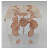 2009 Lincoln Penny Acrylic Cube Paperweight