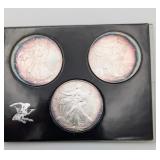 3 1996 Silver American Eagle Dollars