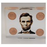 2009 Lincoln Penny Acrylic Slab Paperweight
