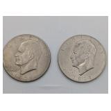 Two 1971 Eisenhower Dollars
