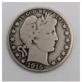 1915 D Barber Half Dollar