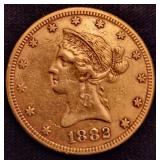 1882 Liberty Head Eagle 10 Dollar Gold Coin